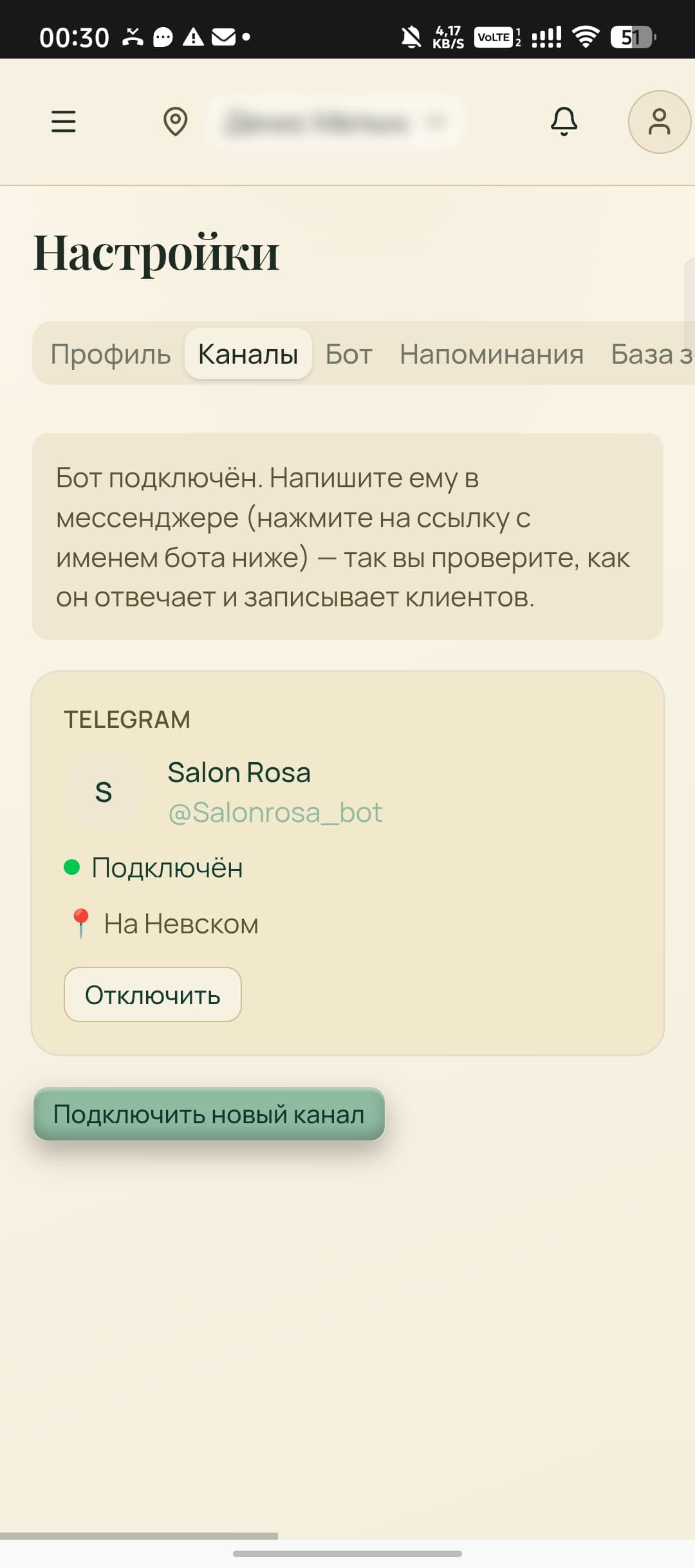 Ваши подключённые каналы